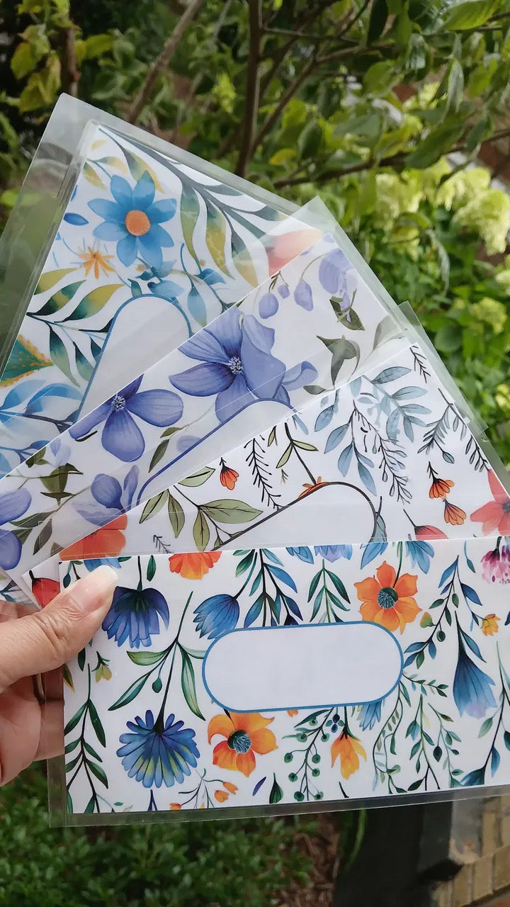 Floral collection A6 cash envelope and budget tracker bundle set of 4