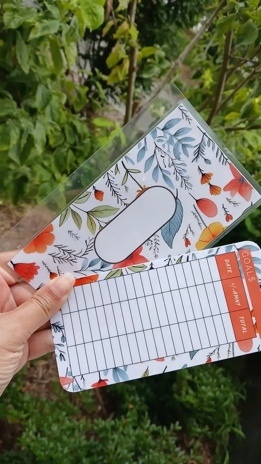 Floral collection A6 cash envelope and budget tracker bundle set of 4