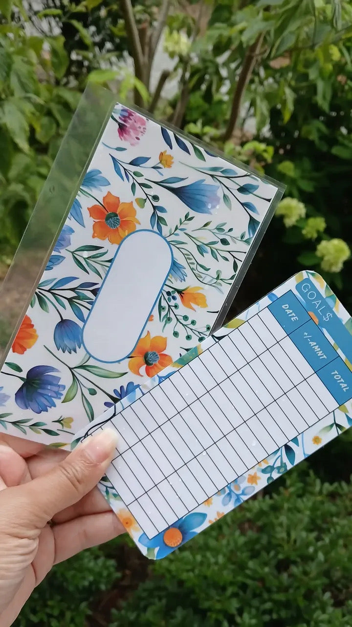 Floral collection A6 cash envelope and budget tracker bundle set of 4