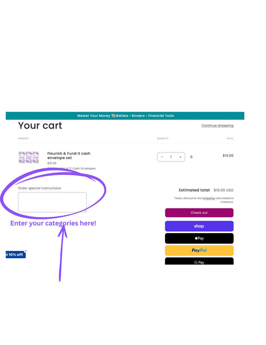 Flourish & Fund it savings challenge & cash envelope set