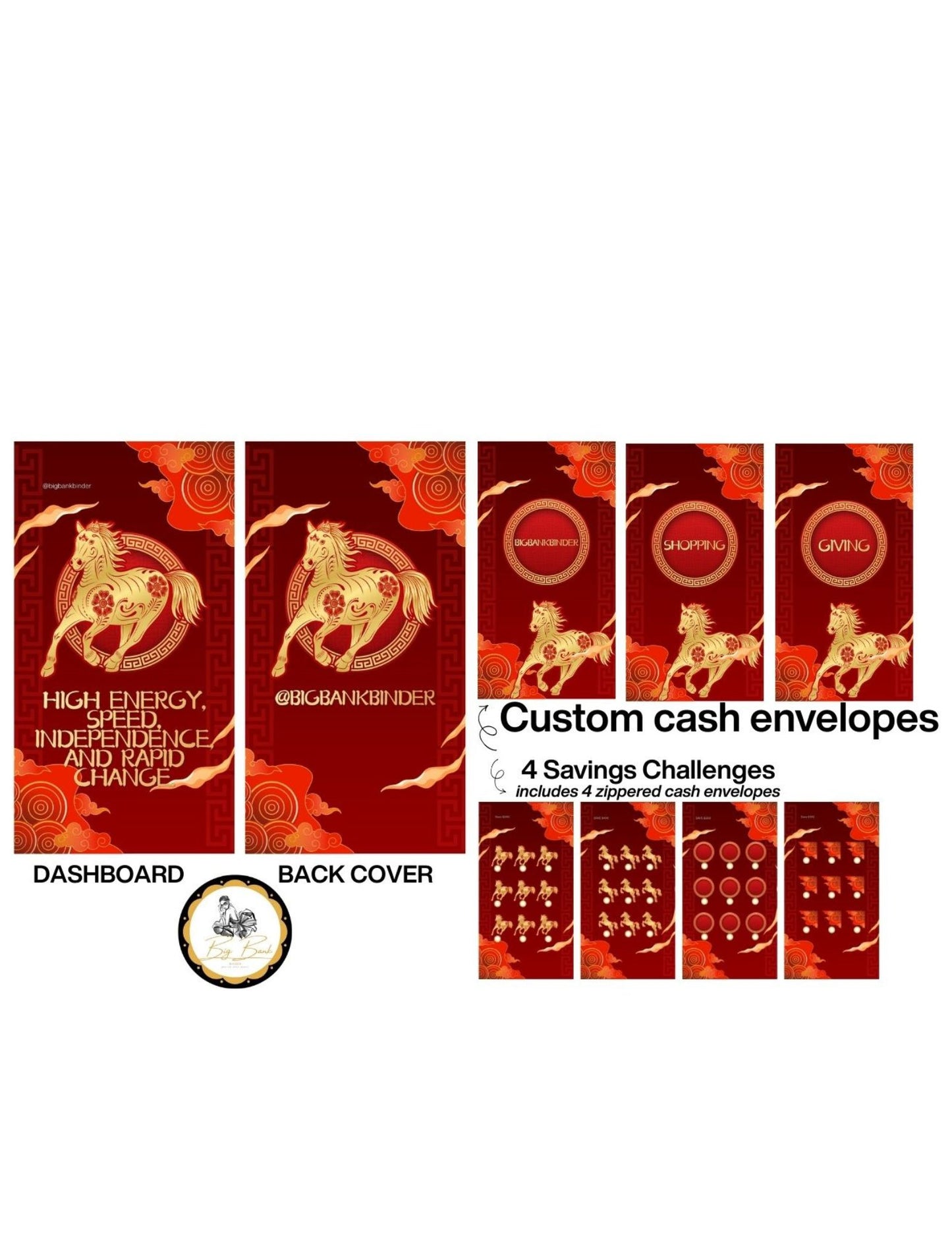 FIRE HORSE SAVINGS CHALLENGE AND CASH ENVELOPE Bundle